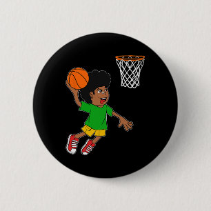 Macaron Rond 5 Cm Joueur Bysketbyll Boy Black History Mois Blm Mela