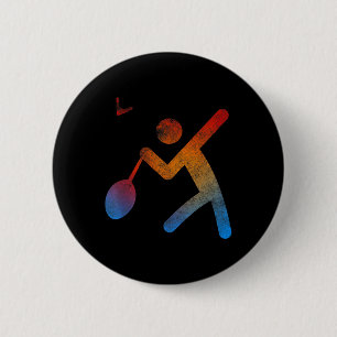 Macaron Rond 5 Cm Joueur de badminton champion T Shirt cadeau raquet