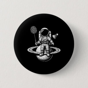 Macaron Rond 5 Cm Joueur de badminton d'astronaute spatial Navette S