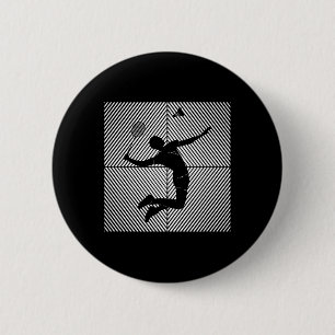 Macaron Rond 5 Cm Joueur de badminton Shuttle Badminton