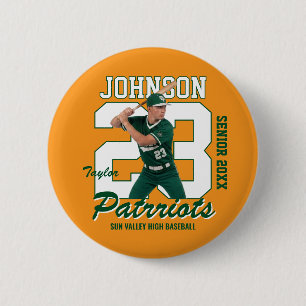 Macaron Rond 5 Cm Joueur de baseball Maillot personnalisé Photo Numé