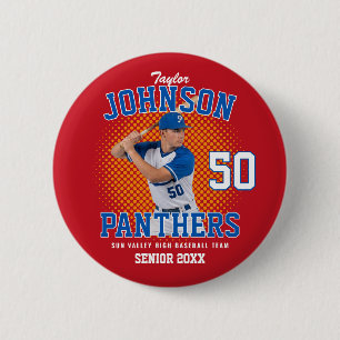 Macaron Rond 5 Cm Joueur de baseball Photo personnalisée Sports Jour
