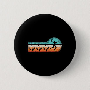 Macaron Rond 5 Cm Joueur de basket-ball amusant Heartbeat Basket