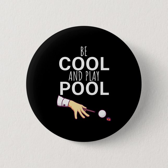 Macaron Rond 5 Cm Joueur de billard | Soyez Cool Snooker (Devant)