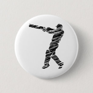 Macaron Rond 5 Cm Joueur de cricket 6 