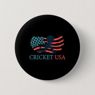 Macaron Rond 5 Cm Joueur de cricket Équipe de cricket États-Unis Ent