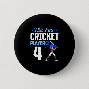 Macaron Rond 5 Cm Joueur de cricket pour 4e anniversaire
