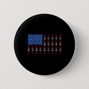 Macaron Rond 5 Cm Joueur de disque de golf avec drapeau américain ho