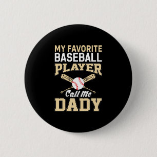 Macaron Rond 5 Cm Joueur de fête des pères de baseball Appelez-moi p