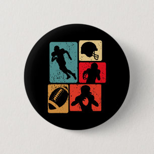 Macaron Rond 5 Cm Joueur de football américain drôle Enthousiaste du