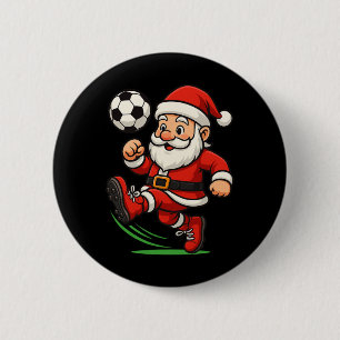 Macaron Rond 5 Cm Joueur de football de Noël Santa Xmas Garçons Homm