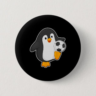 Macaron Rond 5 Cm Joueur de football de pingouin Football Sports 
