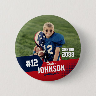 Macaron Rond 5 Cm Joueur de football nuit senior personnalisé Sports