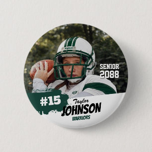 Macaron Rond 5 Cm Joueur de football nuit senior photo personnalisée