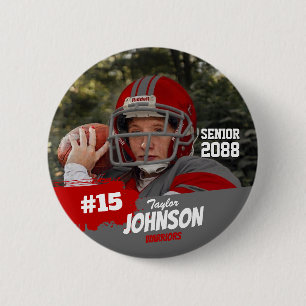 Macaron Rond 5 Cm Joueur de football nuit senior photo personnalisée