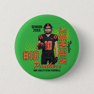 Macaron Rond 5 Cm Joueur de football Photo personnalisée Soirée seni