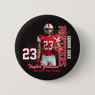 Macaron Rond 5 Cm Joueur de football senior Photo personnalisée Équi