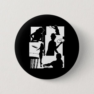 Macaron Rond 5 Cm Joueur de golf à disque drôle Cool Flying Disk Spo