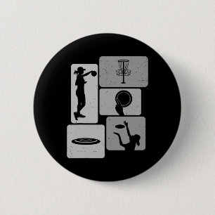 Macaron Rond 5 Cm Joueur de golf à disque drôle Disque volant cool S