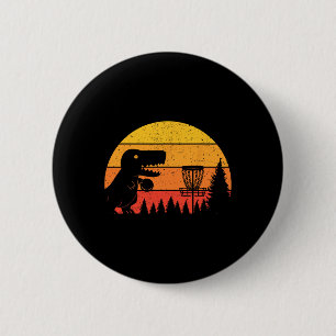 Macaron Rond 5 Cm Joueur de golf à disque T-rex dinosaure Amoureux d