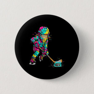 Macaron Rond 5 Cm Joueur de hockey coloré glace crème goutte à goutt