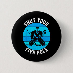 Macaron Rond 5 Cm Joueur de hockey sur glace Fan de hockey sur glace
