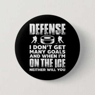 Macaron Rond 5 Cm Joueur de hockey sur glace Gardien de but Défense