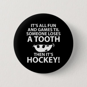 Macaron Rond 5 Cm Joueur de hockey tout en amusement