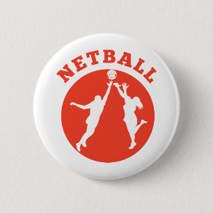 Macaron Rond 5 Cm Joueur de net-ball rebondissant pour la boule