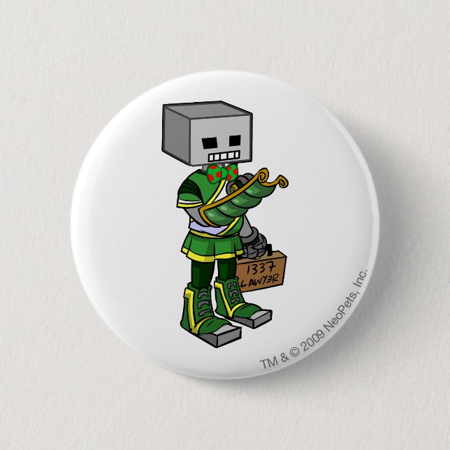 Macaron Rond 5 Cm Joueur de personnel de Lawyerbot Brightvale (Devant)