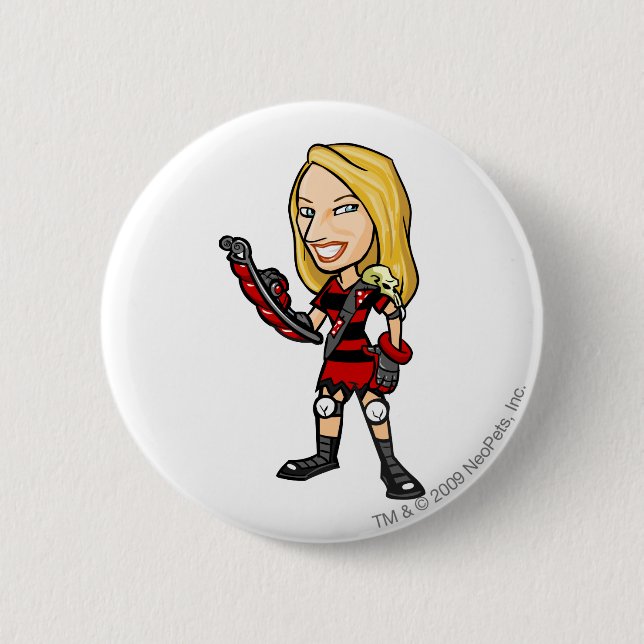 Macaron Rond 5 Cm Joueur de personnel d'île de Krawk d'alto (Devant)