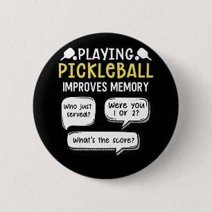 Macaron Rond 5 Cm Joueur de Pickleball de sport amusant