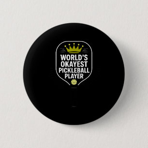 Macaron Rond 5 Cm Joueur de pickleball moyennement doué blague pickl
