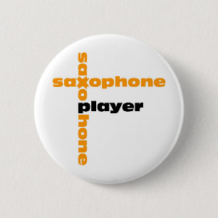 Macaron Rond 5 Cm Joueur de saxophone