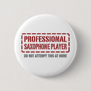 Macaron Rond 5 Cm Joueur de saxophone professionnel