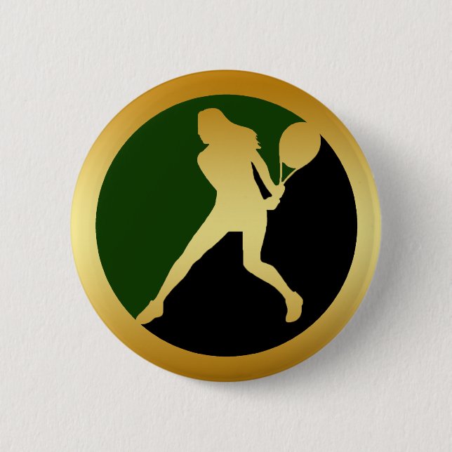 MACARON ROND 5 CM JOUEUR DE TENNIS FÉMININ (Devant)