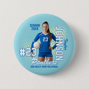 Macaron Rond 5 Cm Joueur de volley-ball Photo personnalisée Soirée s