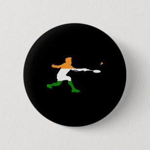 Macaron Rond 5 Cm Joueur d'homme de raquette de drapeau indien de ba