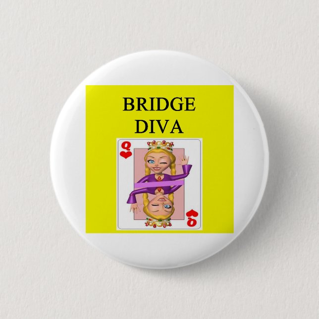 Macaron Rond 5 Cm joueur en double de jeu de pont (Devant)