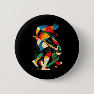 Macaron Rond 5 Cm Joueur esthétique de hockey sur gazon sur le terra