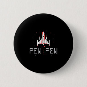 Macaron Rond 5 Cm Joueur Pew Pew Vintage Jeux d'arcade des années 80