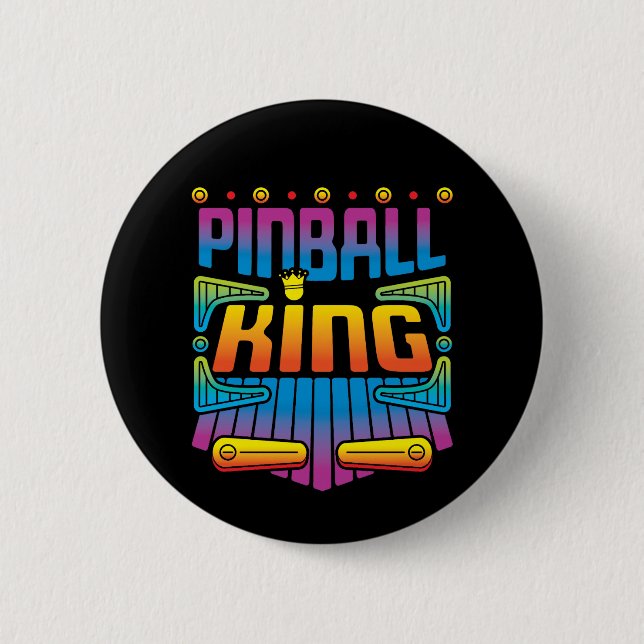 Macaron Rond 5 Cm Joueur Pinball King Arcade (Devant)