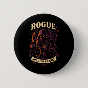 Macaron Rond 5 Cm Joueur Rpg Rogue D20 Dés Nerd Geek Hommes Femmes E