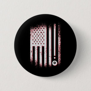 Macaron Rond 5 Cm Joueurs De Billard American Flag Usa Pool Et Billa