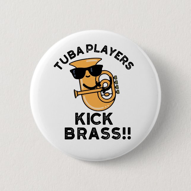 Macaron Rond 5 Cm Joueurs Tuba Kick Brass Funny Music Pun (Devant)