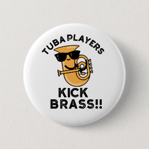 Macaron Rond 5 Cm Joueurs Tuba Kick Brass Funny Music Pun