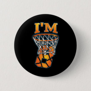 Macaron Rond 5 Cm Joueuse de basket-ball 8 Anniversaire I'm 8 Garçon