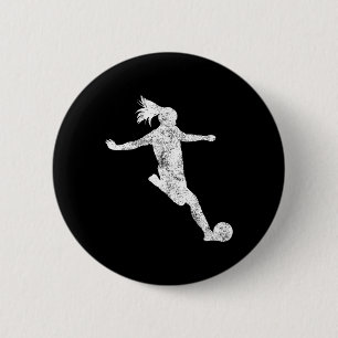 Macaron Rond 5 Cm Joueuse de football fille cadeau