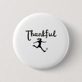 Macaron Rond 5 Cm Joueuse de football reconnaissante fille Thanksgiv
