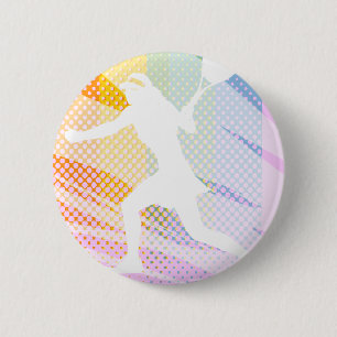 Macaron Rond 5 Cm Joueuse de tennis féminine butt on